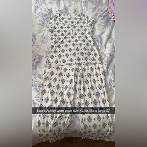 Laura Ashley Cream and Blue Floral Pajama Set